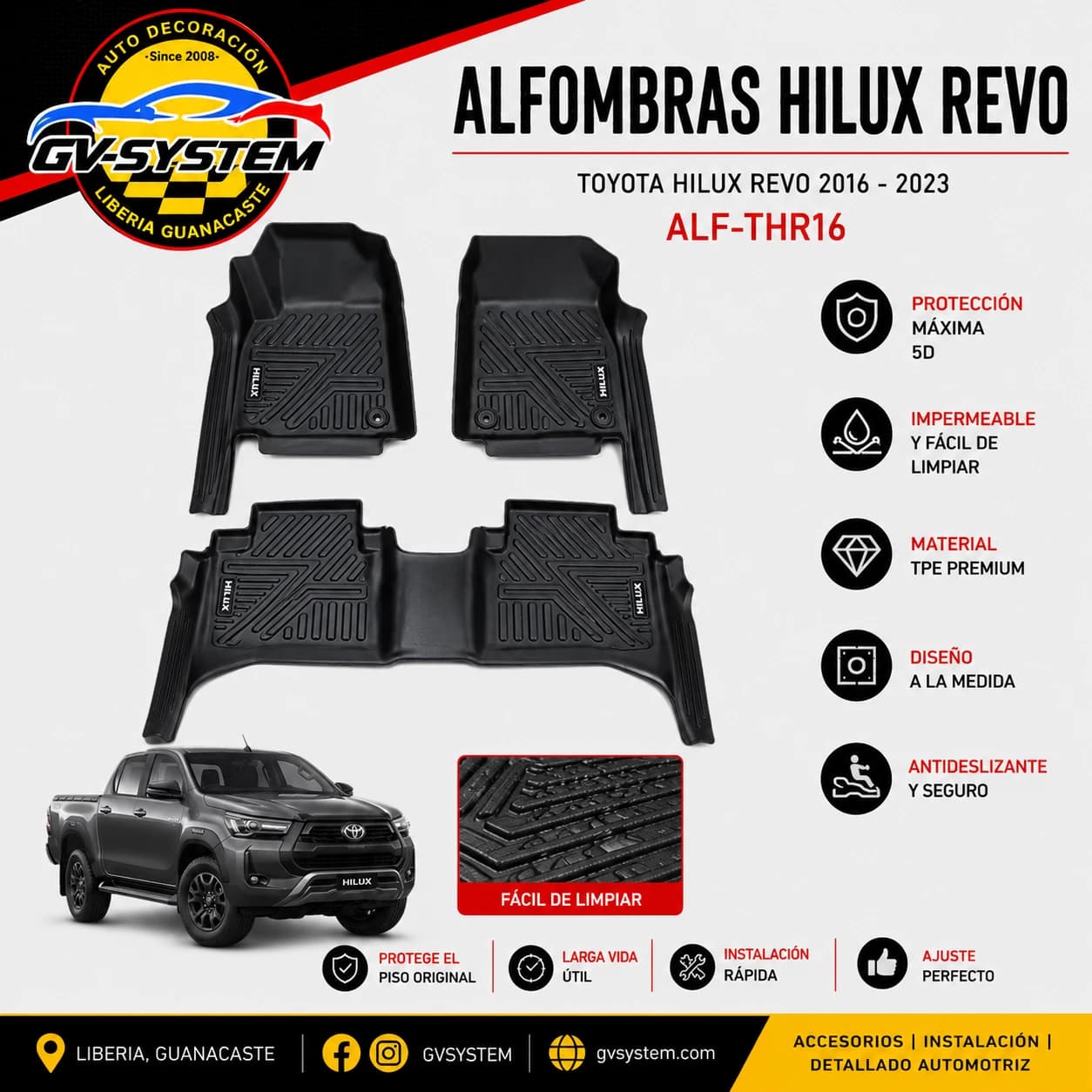 Alfombras 5D para Toyota Hilux Revo